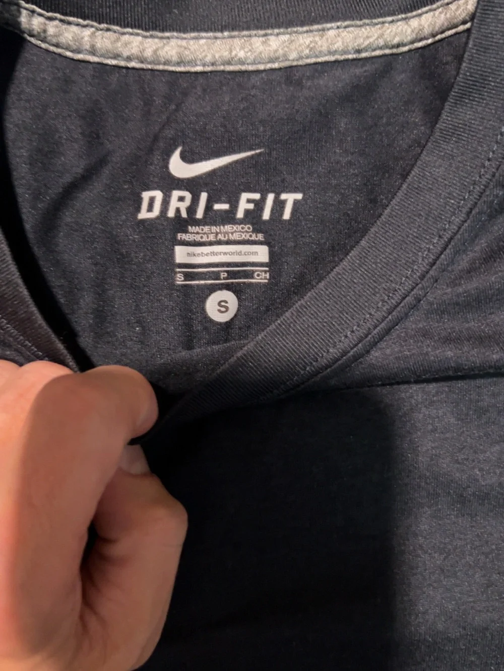 Nike Black Dri-FIT Short Sleeve Tee with White Swoosh